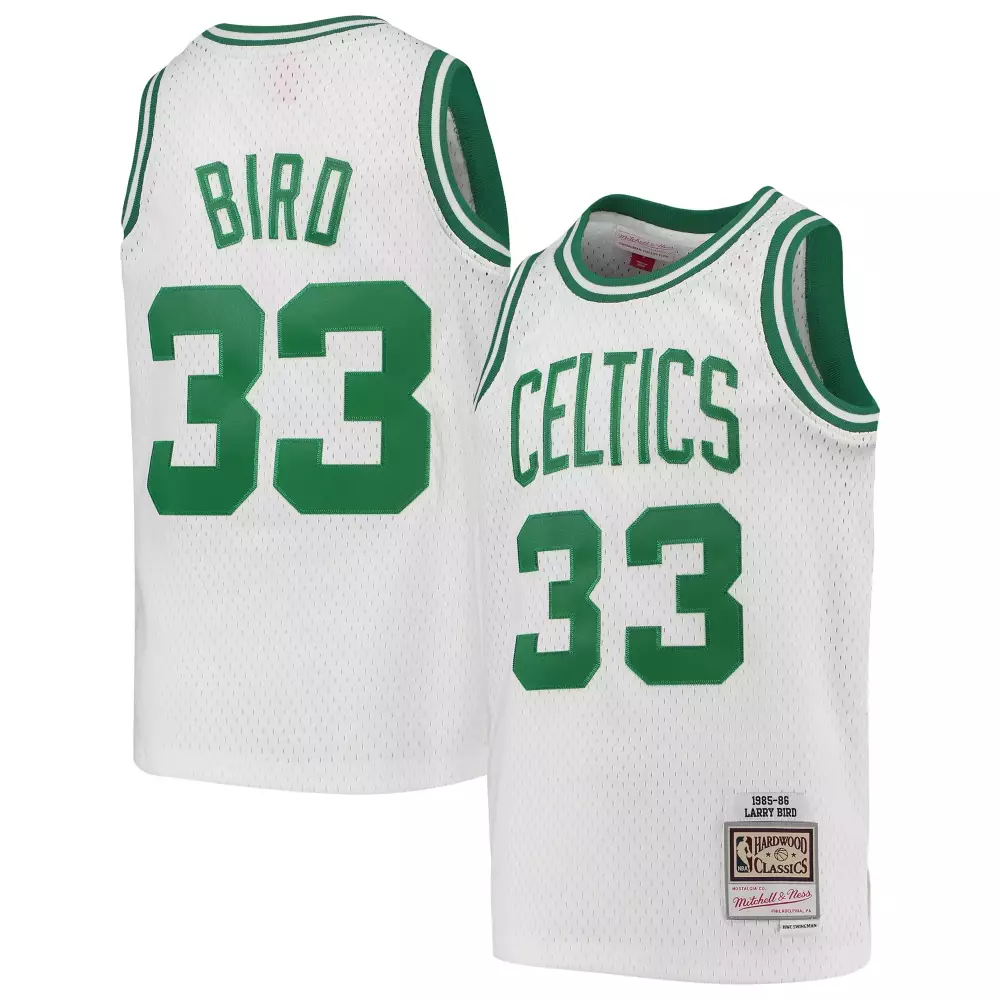 Personalized Larry bird boston celtics mitchell amp ness youth 1985 86 hardwood classics swingman throwback jersey white
