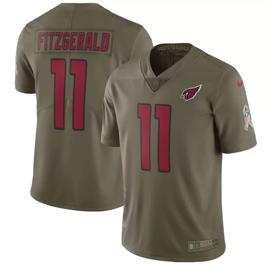 Personalized Larry fitzgerald arizona cardinals salute to service limited jersey olive
