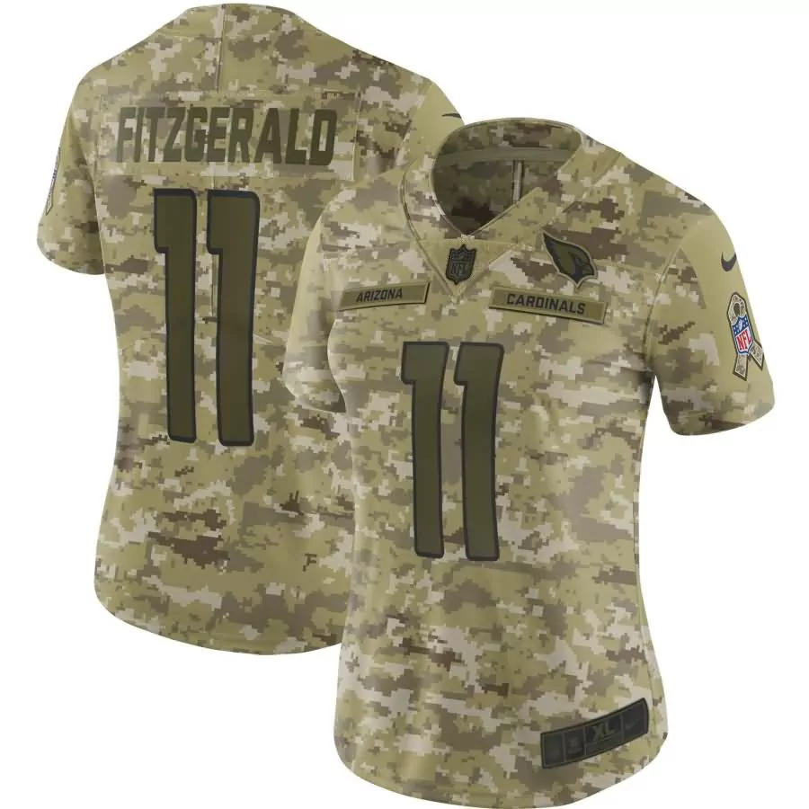 Personalized Larry fitzgerald arizona cardinals womens salute to service limited jersey camo