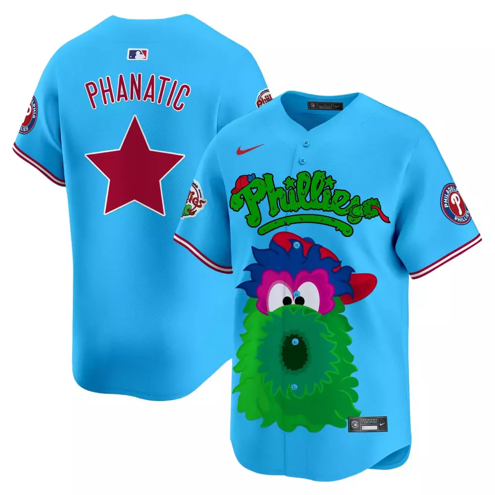 Customizable Light blue kyle schwarber unisex phillies phanatic vapor premier jersey v2 printed