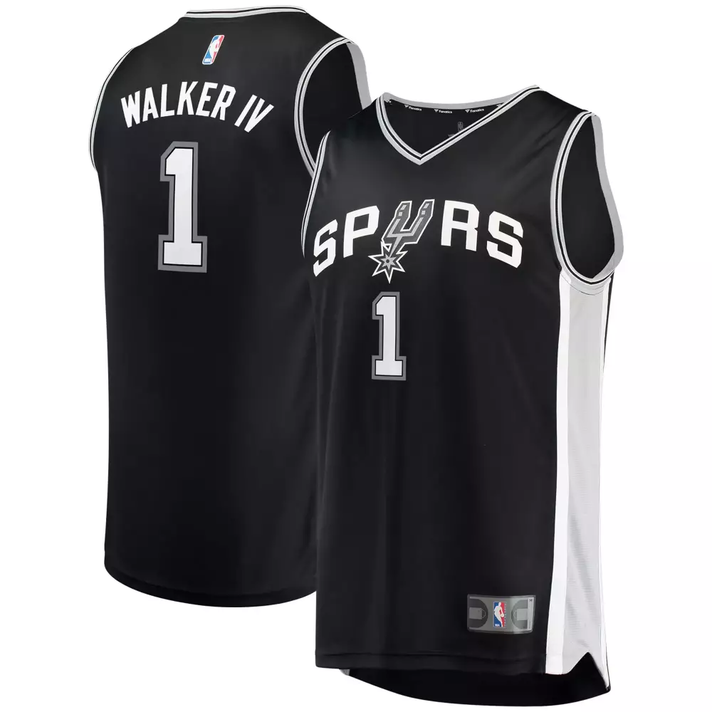 Customizable Lonnie walker san antonio spurs fanatics ed fast break jersey icon edition black