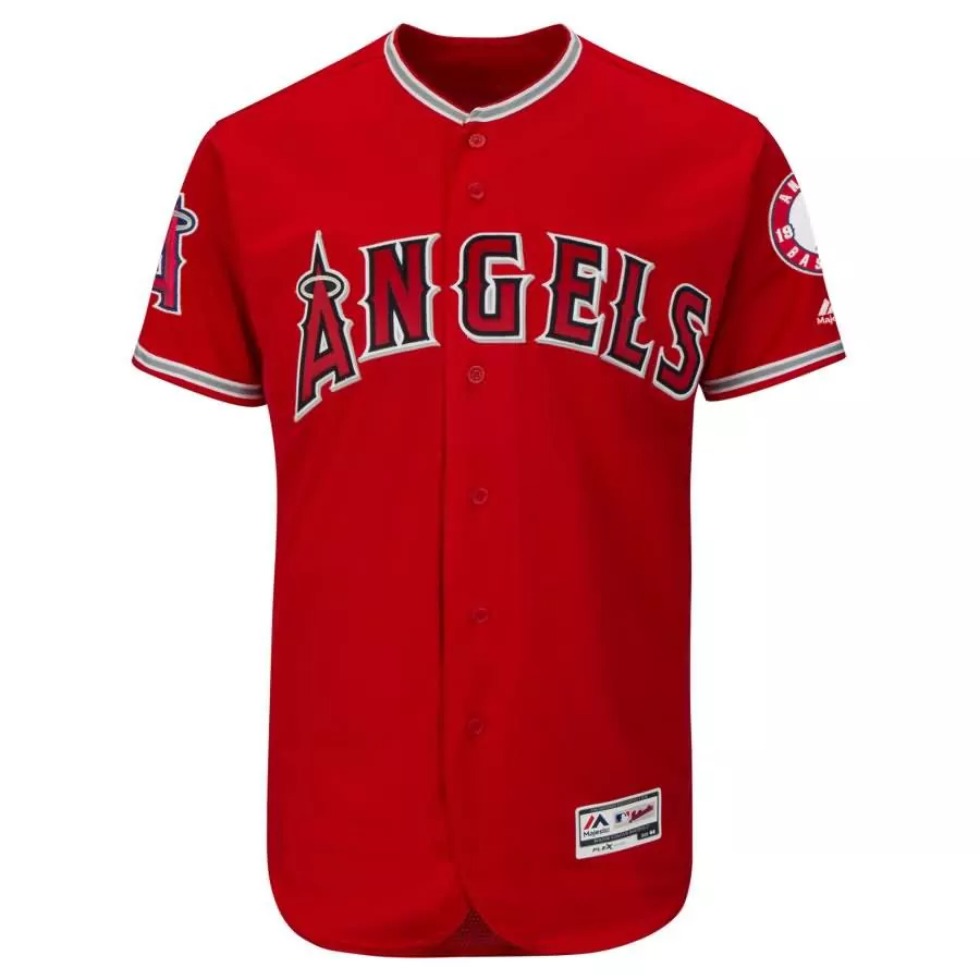Custom Los angeles angels majestic alternate flex base collection team jersey scarlet