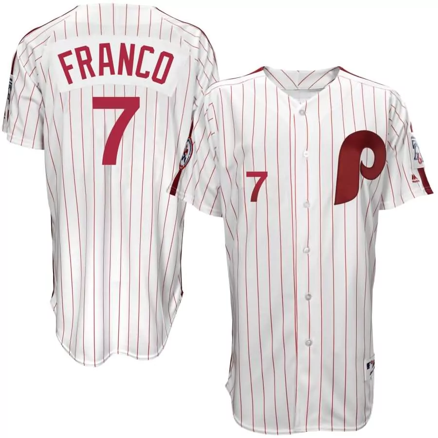 Personalized Maikel franco philadelphia phillies majestic 1976 turn back the clock player jersey whitescarlet