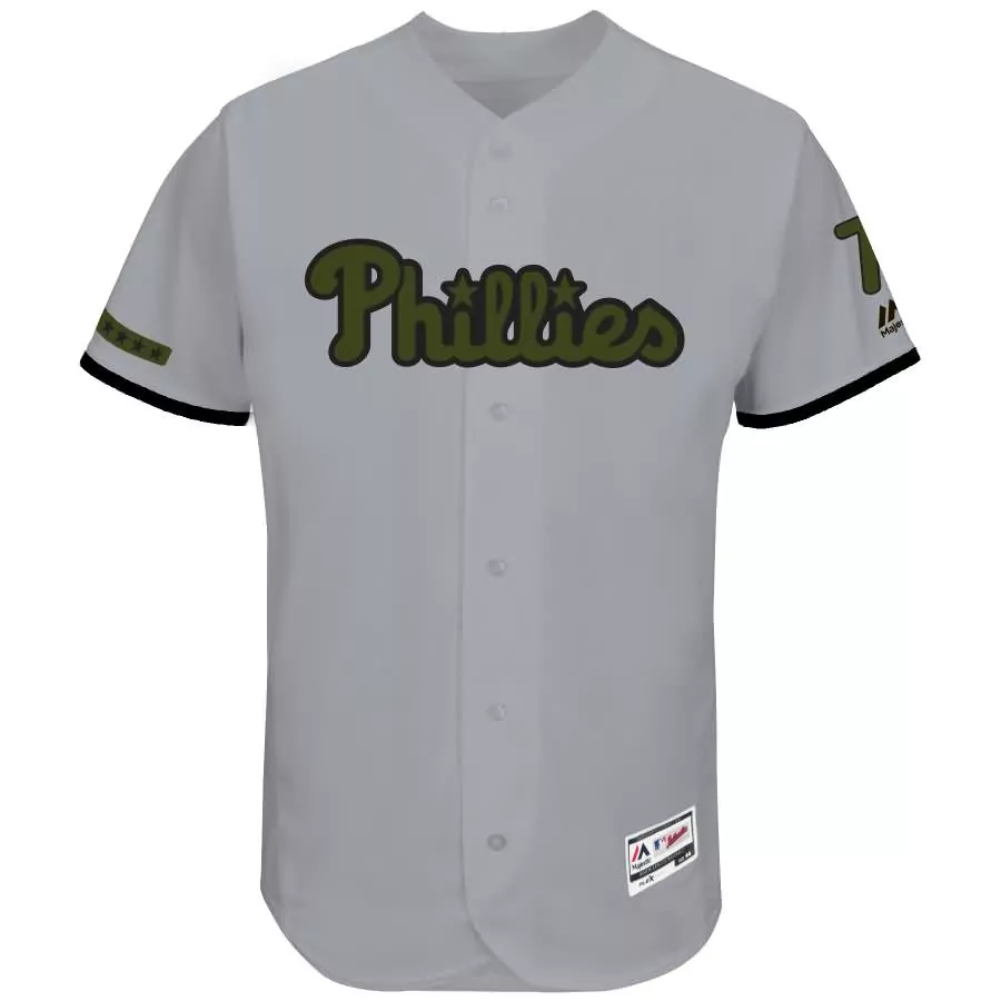 Customizable Maikel franco philadelphia phillies majestic 2017 memorial day collection flex base player jersey gray