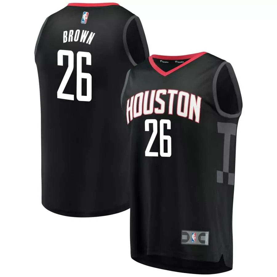 Custom Markel brown houston rockets fanatics ed fast break player jersey black statement edition