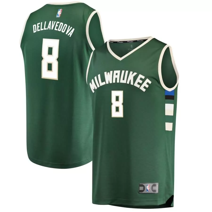 Personalized Matthew dellavedova milwaukee bucks fanatics ed youth fast break player jersey green icon edition