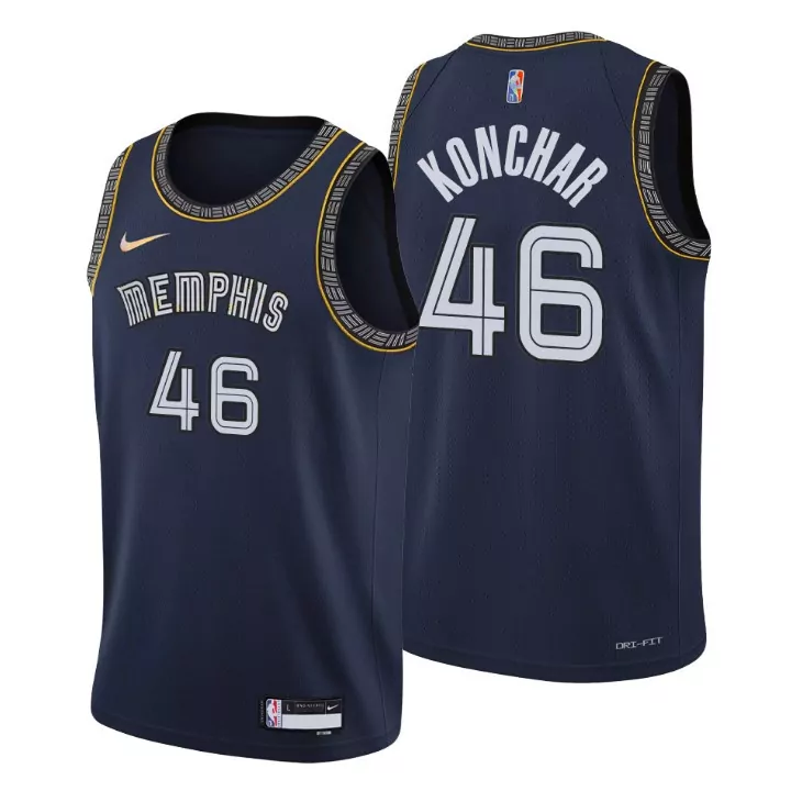 Personalized Memphis grizzlies john konchar 46 nba basketball team city edition navy jersey gift for memphis fans