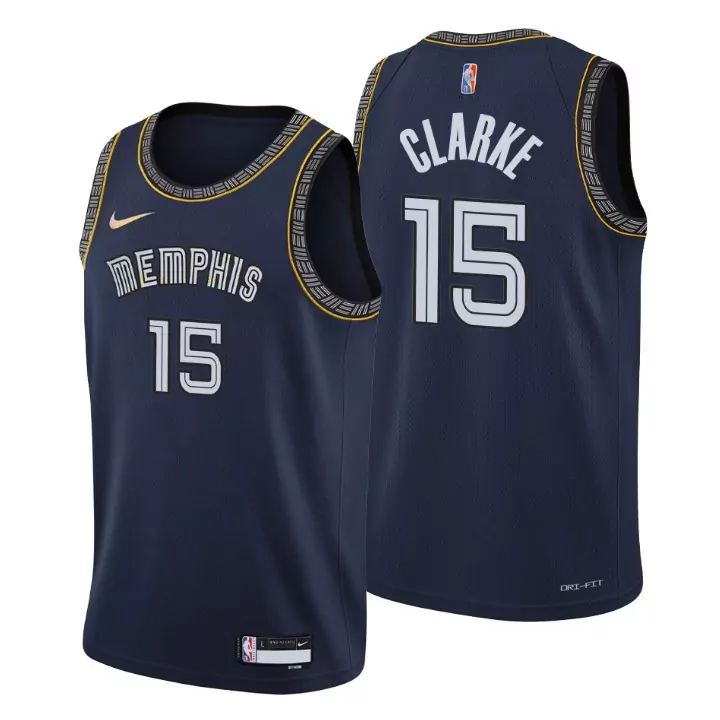 Customizable Memphis grizzlies on clarke 15 nba basketball team city edition navy jersey gift for memphis fans