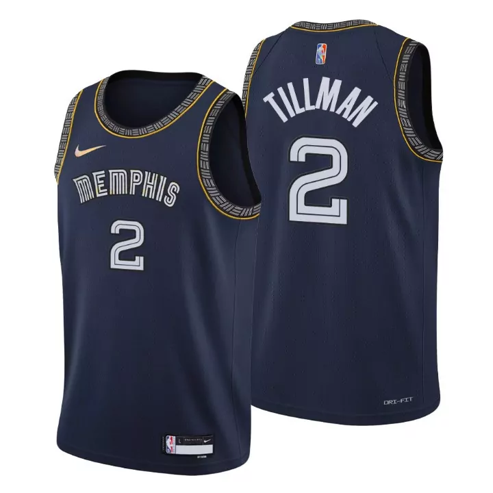 Customizable Memphis grizzlies xavier tillman 2 nba basketball team city edition navy jersey gift for memphis fans
