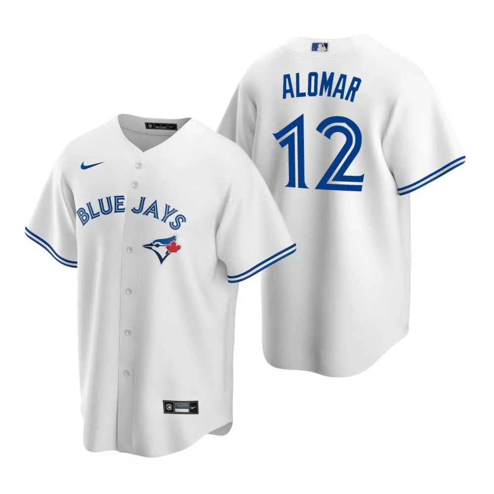 Personalized Mens blue jays 12 roberto alomar white home jersey gift for blue jays fans
