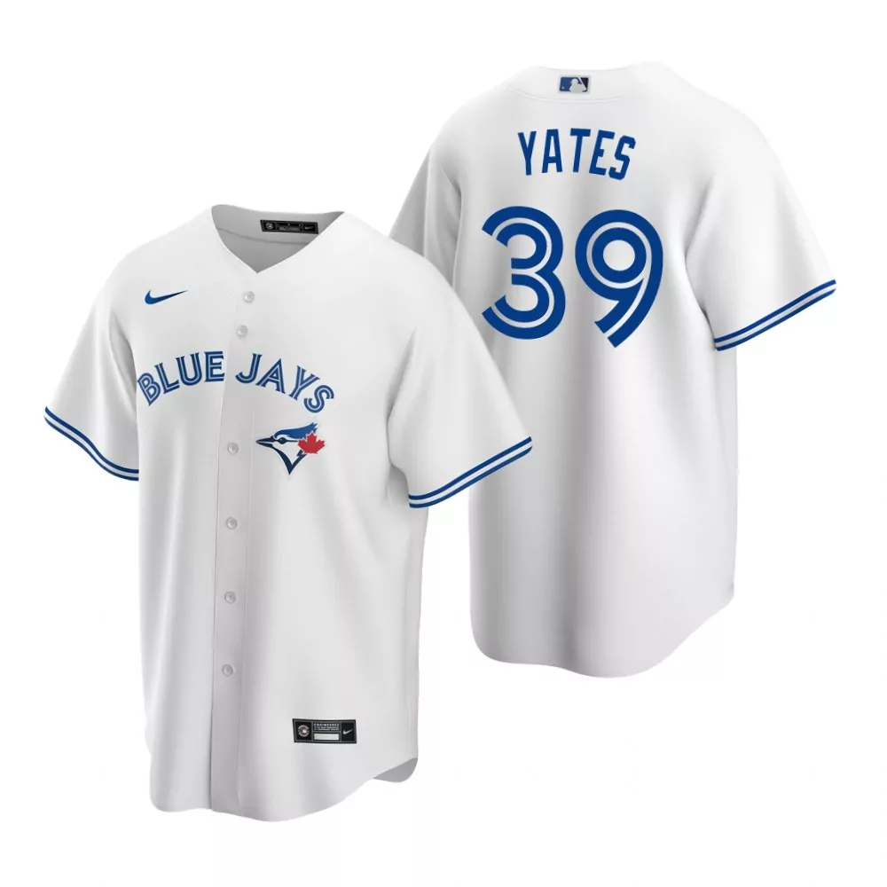 Custom Mens blue jays 39 kirby yates white home jersey gift for blue jays fans