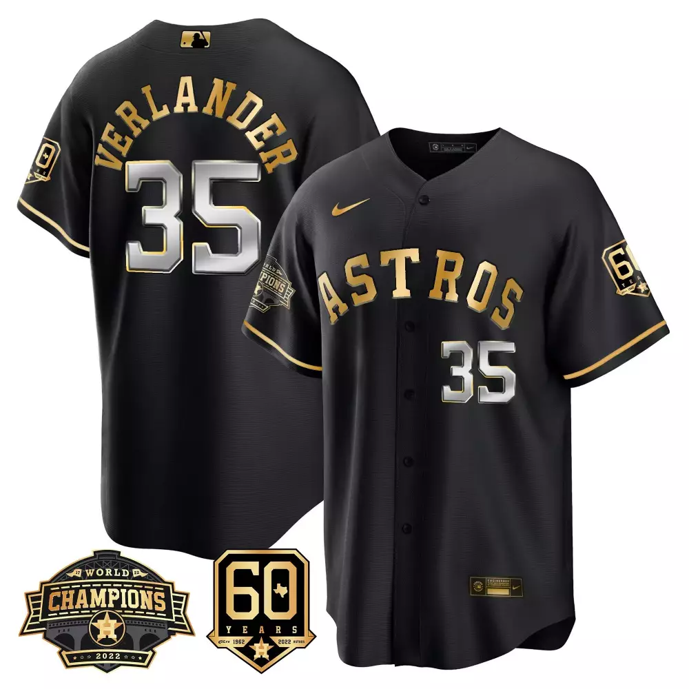 Personalized Mens houston astros 2022 world series champions amp 60th anniversary patch jersey all stitched
