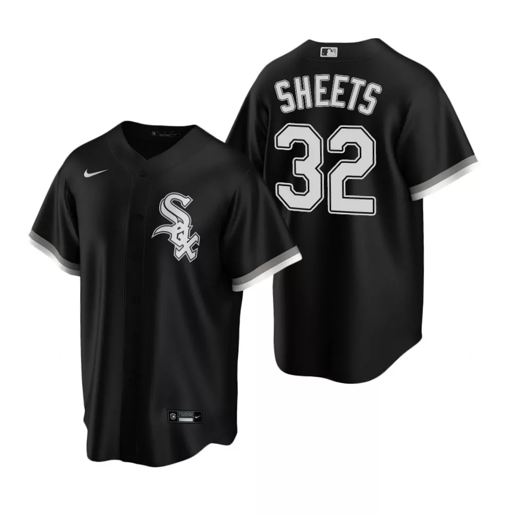Custom Mens white sox 32 gavin sheets black 2020 alternate jersey gift for white sox fan