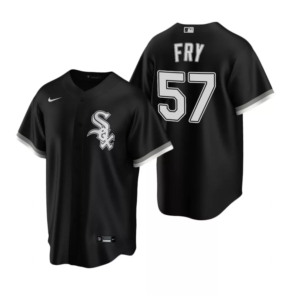 Customizable Mens white sox 57 jace fry black 2020 alternate jersey gift for white sox fan