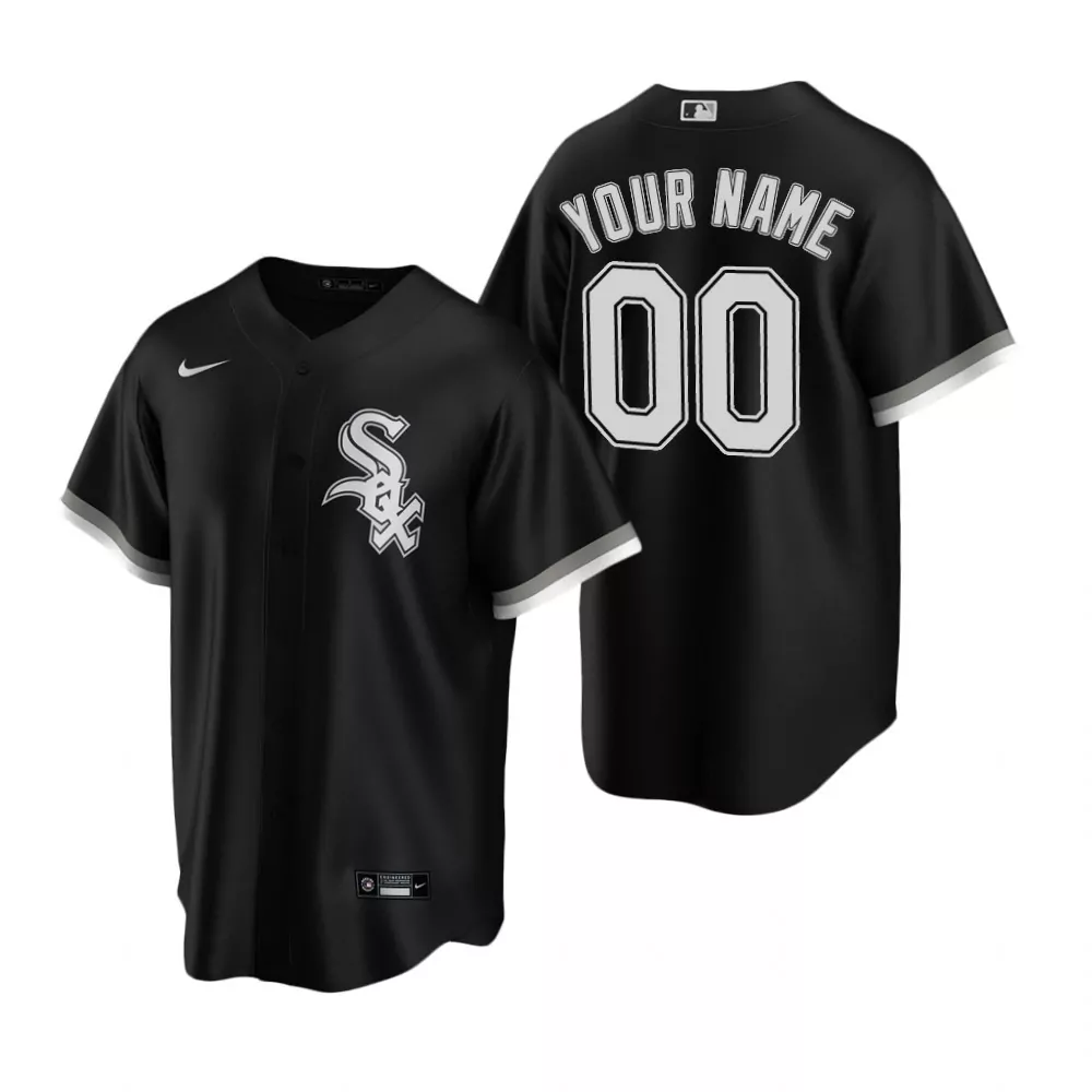 Personalized Mens white sox custom text black 2020 alternate jersey gift for white sox fan