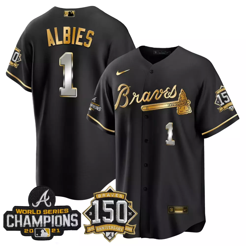 Customizable Michael harris ii braves world series champion black gold cool base jersey all stitched
