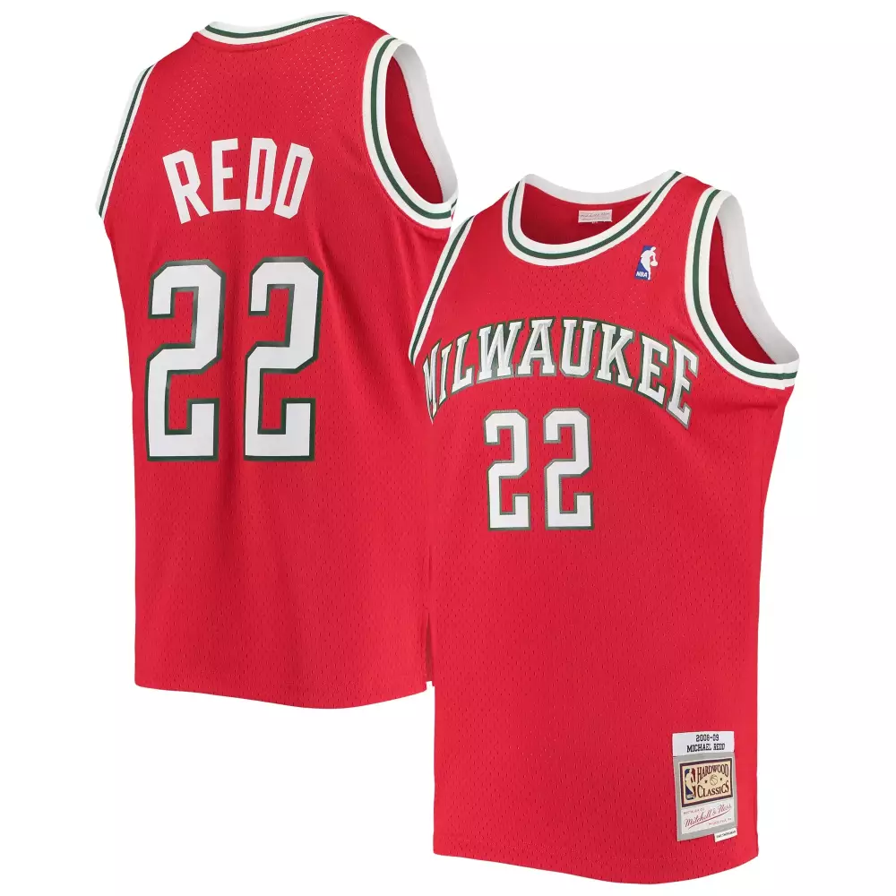 Personalized Michael redd milwaukee bucks mitchell amp ness 2008 09 hardwood classics swingman jersey red