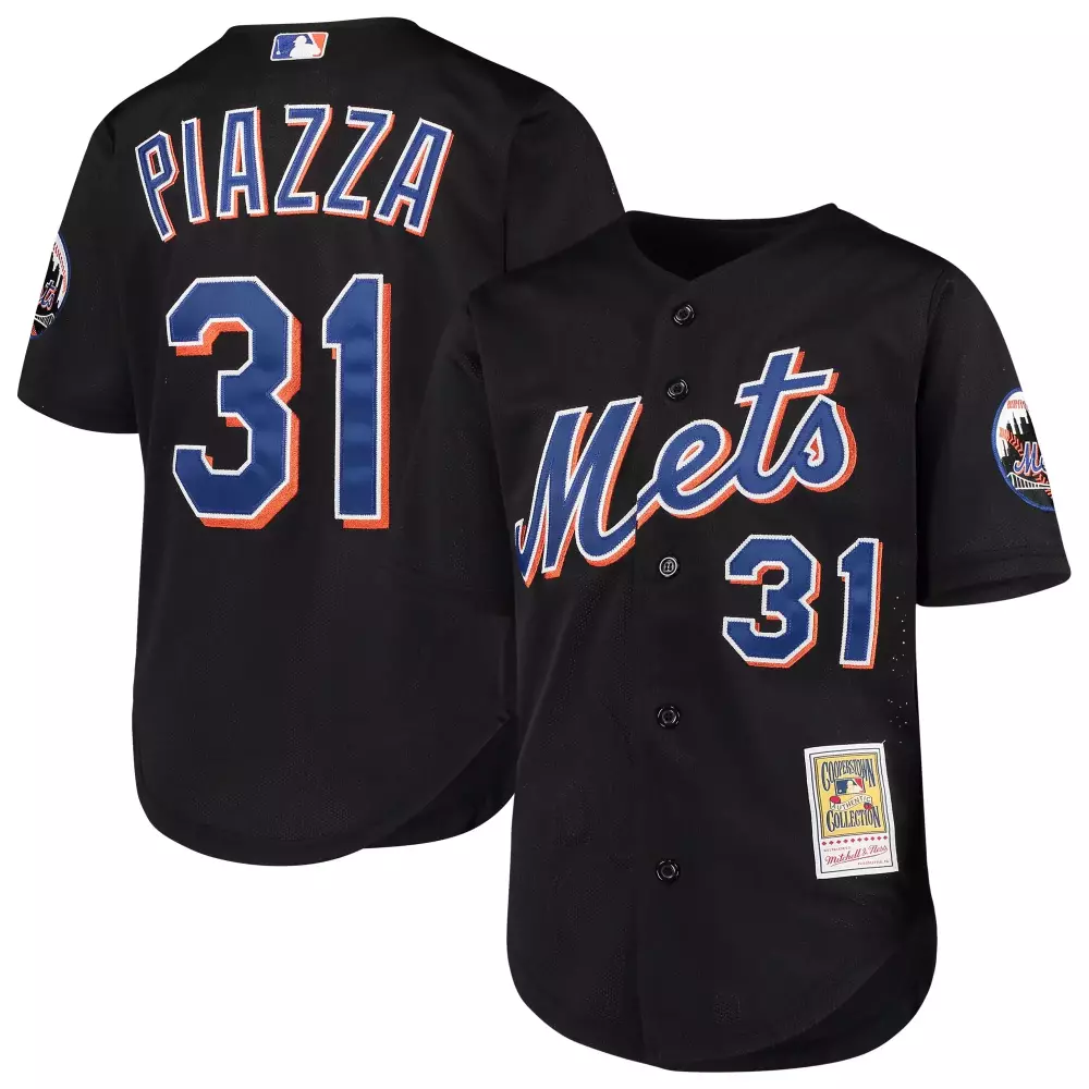 Customizable Mike piazza new york mets mitchell amp ness youth cooperstown collection mesh batting practice jersey black