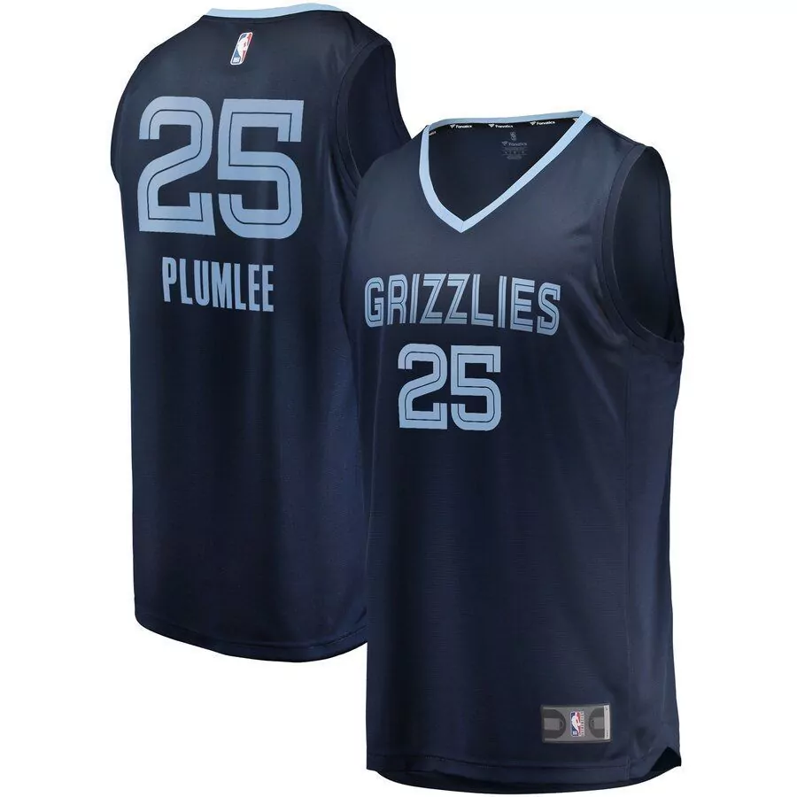 Customizable Miles plumlee memphis grizzlies fast break jersey navy icon edition 2019