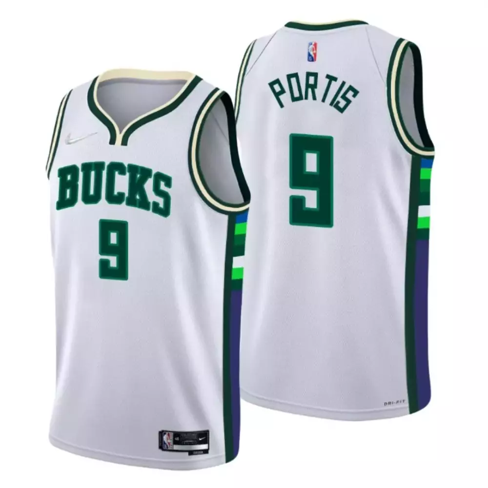 Custom Milwaukee bucks bobby portis 9 nba basketball city edition white jersey gift for bucks fans