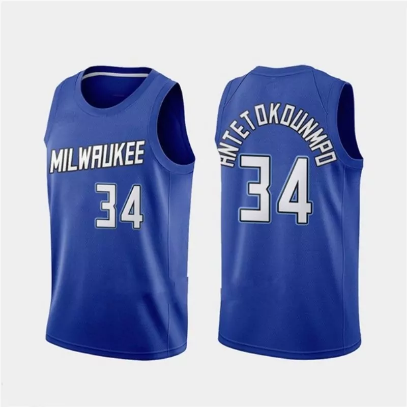 Personalized Milwaukee bucks giannis antetokounmpo 34 2020 nba new arival blue jersey