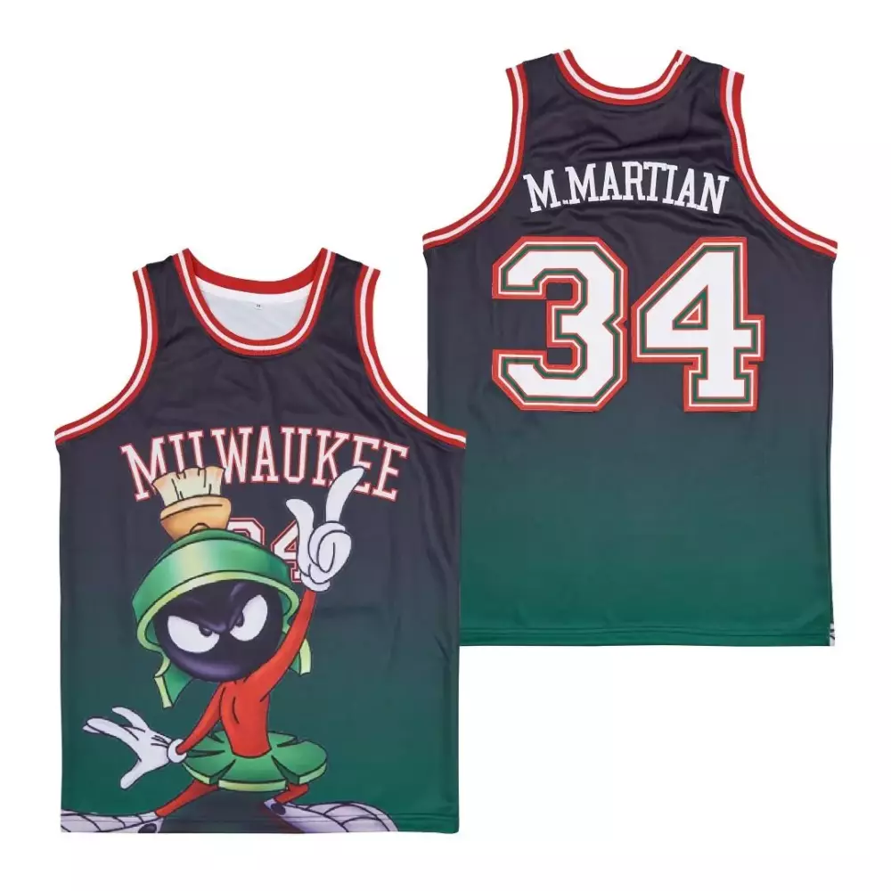 Personalized Milwaukee bucks mmartian 34 merry melodies nba jersey gift for bucks fans