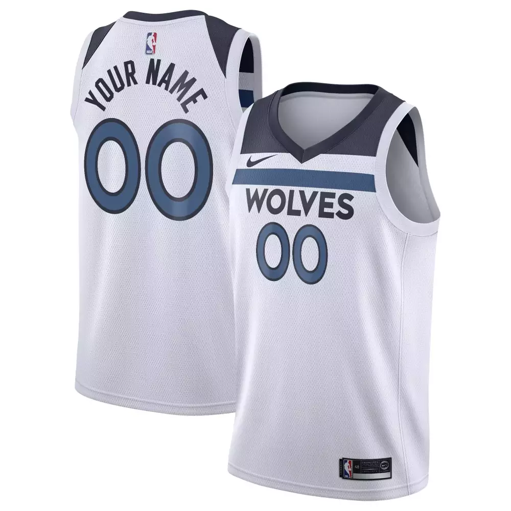 Customizable Minnesota timberwolves 202021 custom association edition white jersey gift for minnesota timberwolves fans
