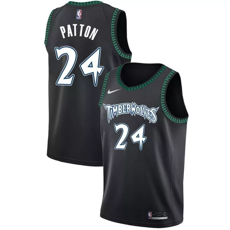 Customizable Minnesota timberwolves justin patton 24 nba 2020 new arrival black jersey