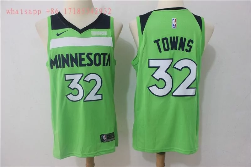 Personalized Minnesota timberwolves karl anthony towns 32 2020 nba new arival green jersey