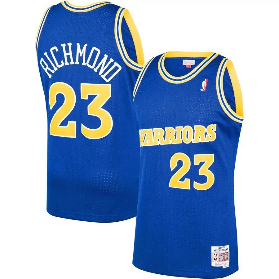 Personalized Mitch richmond golden state warriors 1990 91 hardwood classics jersey royal 2019
