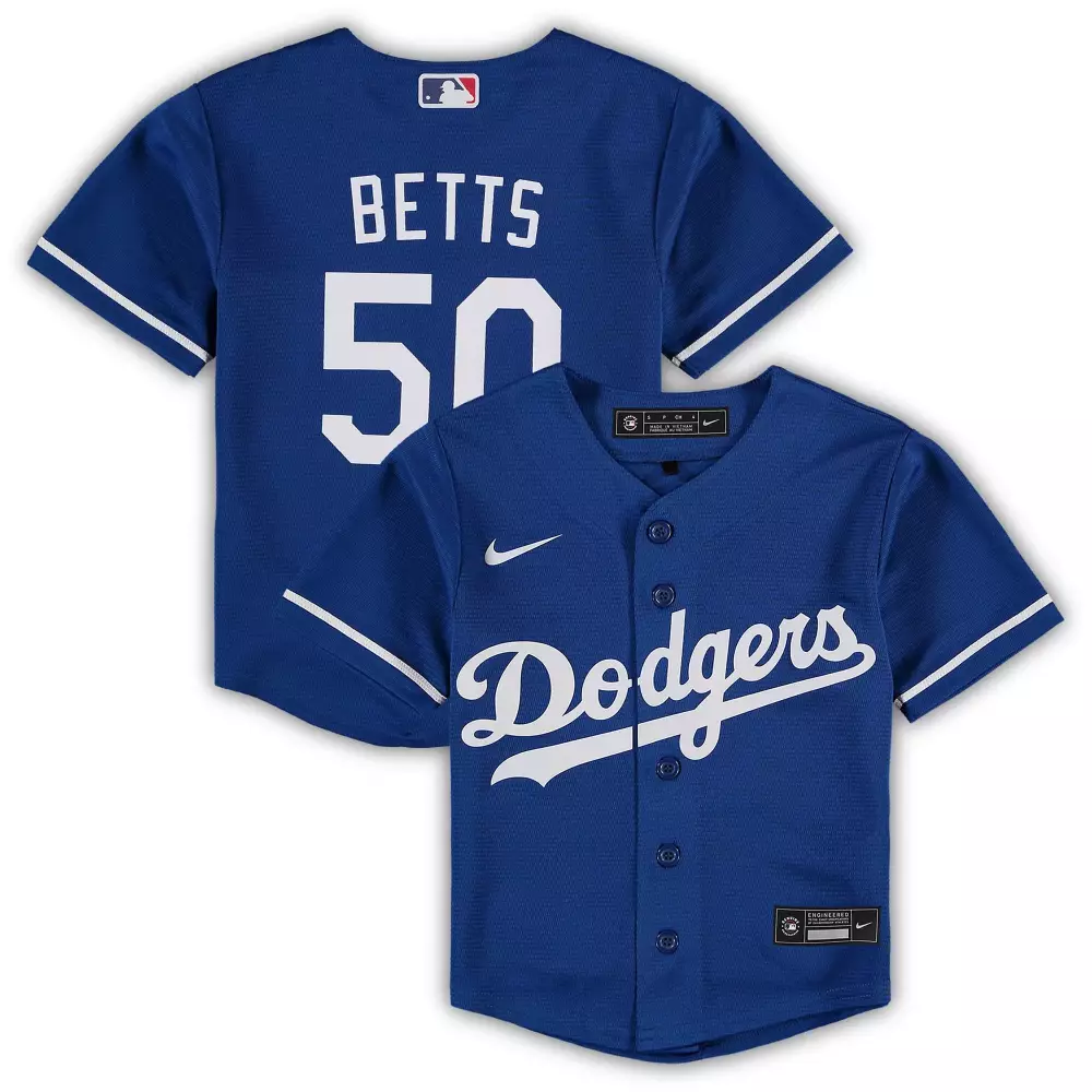 Customizable Mookie betts los angeles dodgers preschool alternate player jersey royal