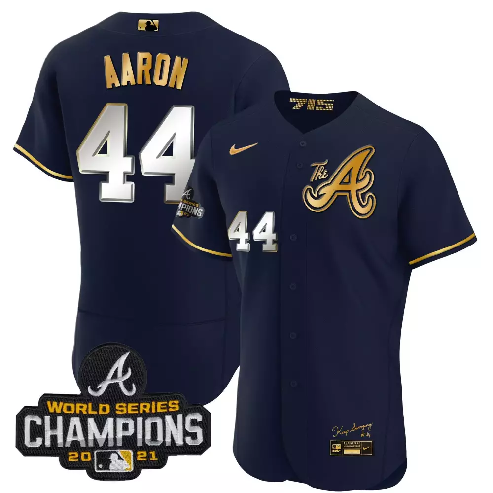 Customizable Navy gold michael harris ii youths atlanta braves champions city connect gold flex base jersey all stitched