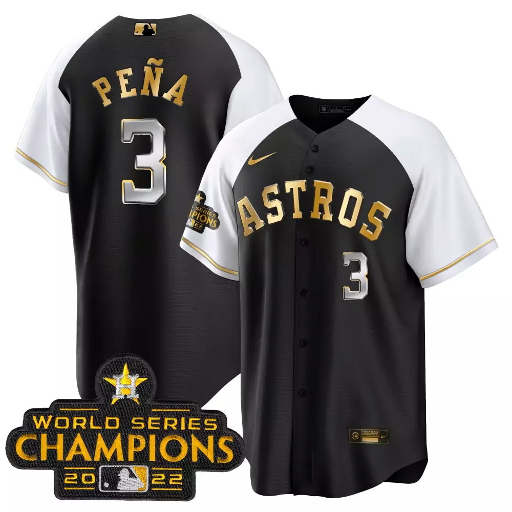 Custom Navy gold team youths astros 2023 gold cool base collection jersey all stitched