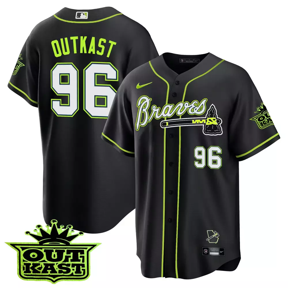 Personalized Navy ozzie albies atlanta braves outkast cool base jersey v2 all stitched
