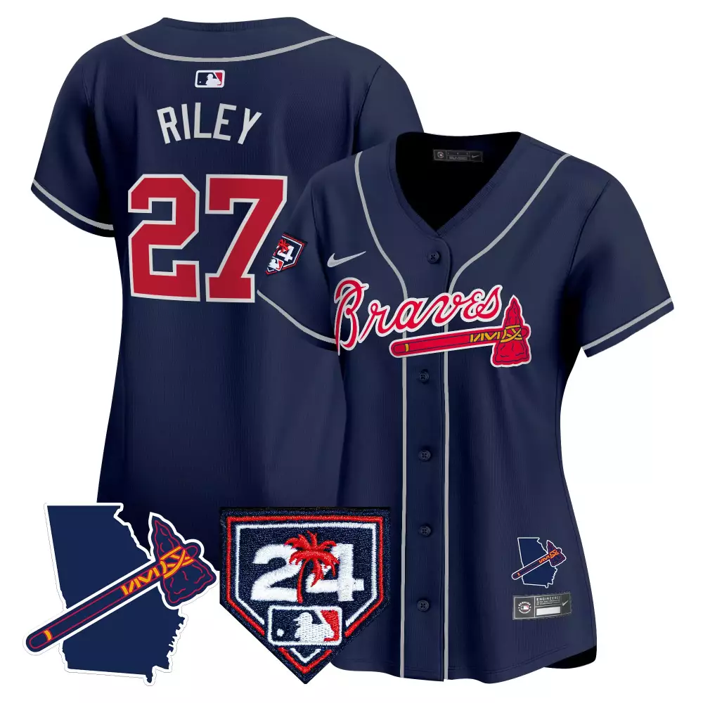 Custom Navy travis darnaud atlanta braves 2024 spring training georgia patch vapor premier limited jersey all stitched