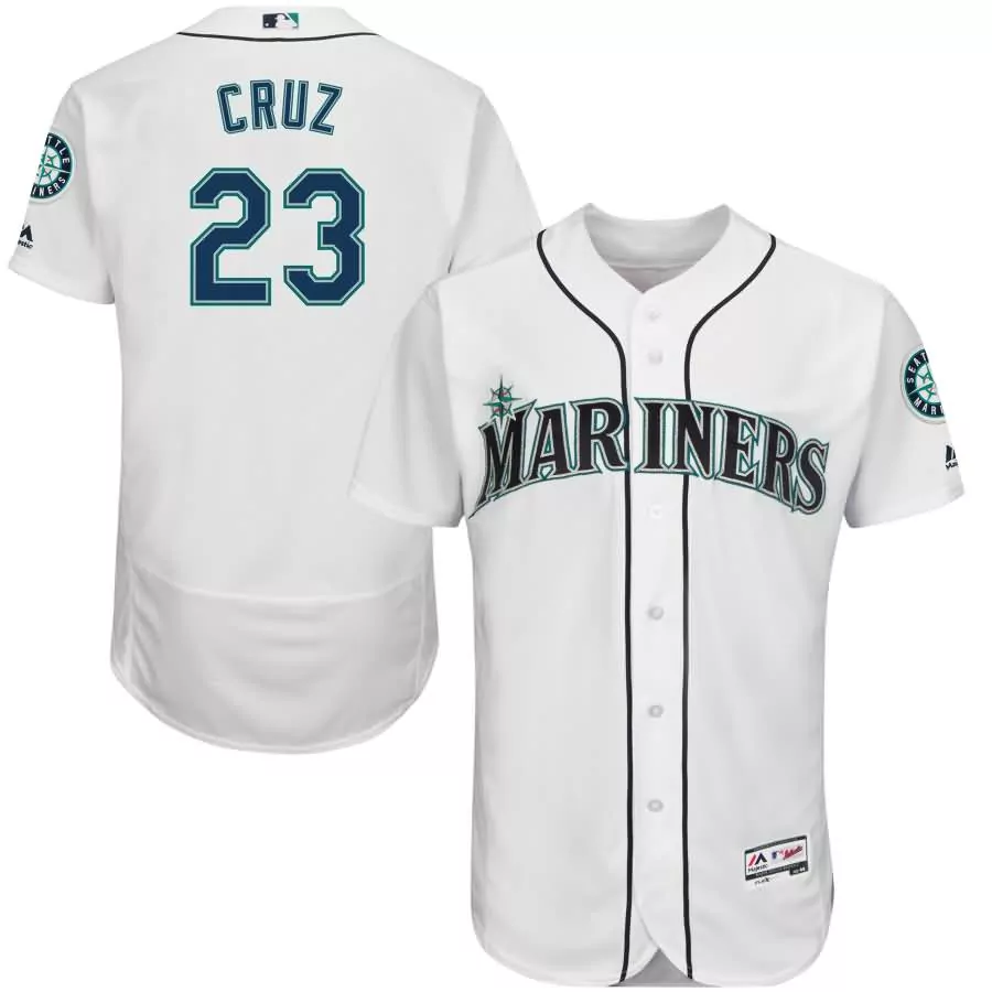 Custom Nelson cruz seattle mariners majestic home flex base collection player jersey white