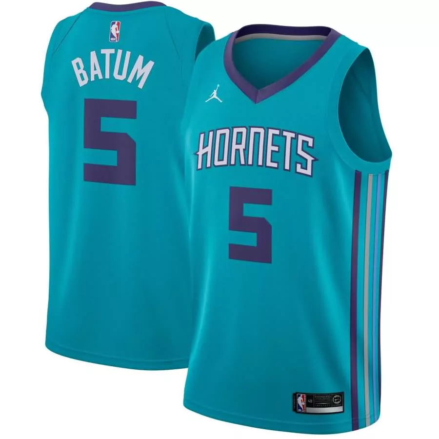 Custom Nicolas batum charlotte hornets jordan swingman jersey teal icon edition f1rst sports