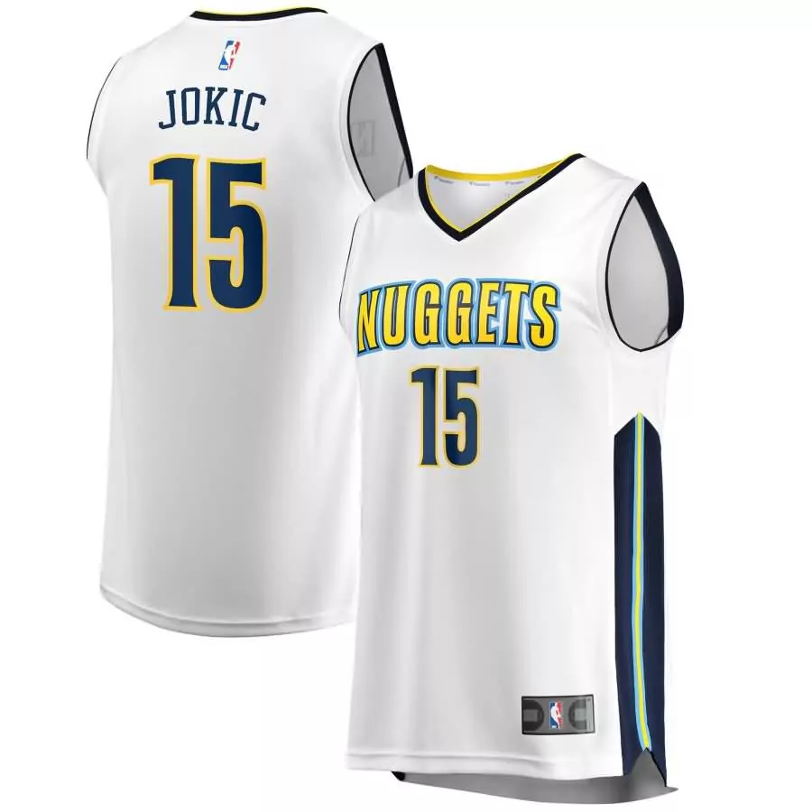 Personalized Nikola jokic denver nuggets fanatics ed fast break replica jersey white association edition