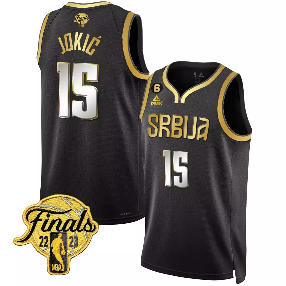 Customizable Nikola jokic denver nuggets serbia finals patch gold jersey all stitched