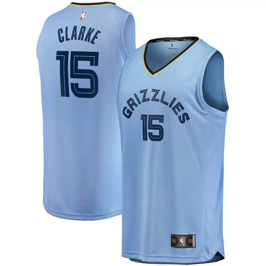 Personalized On clarke memphis grizzlies fast break jersey light blue statement edition 2019