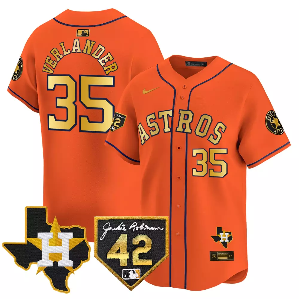 Customizable Orange gold travis scott houston astros 2024 robinson texas patch vapor premier limited jersey all stitched