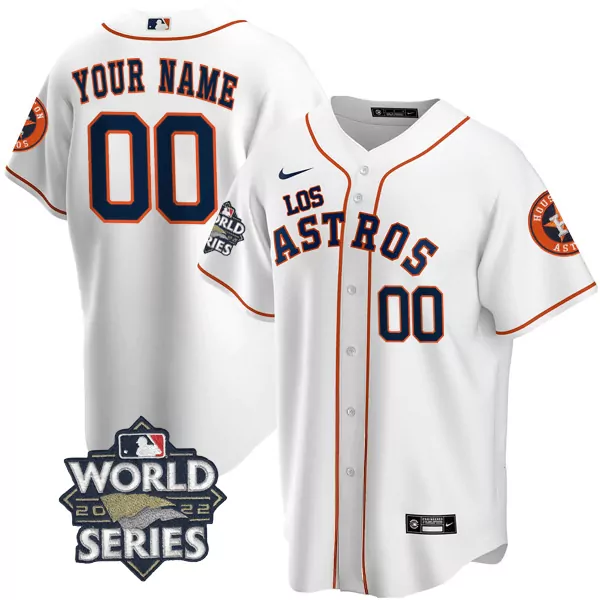Custom Orange houston astros los astros hispanic heritage world series patch custom jersey all stitched