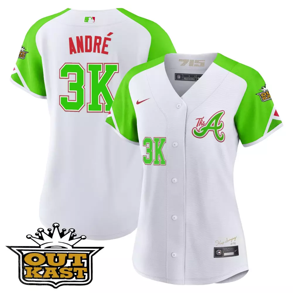Personalized Ozzie albies atlanta braves atliens 2023 city connect bright green cool base jersey all stitched
