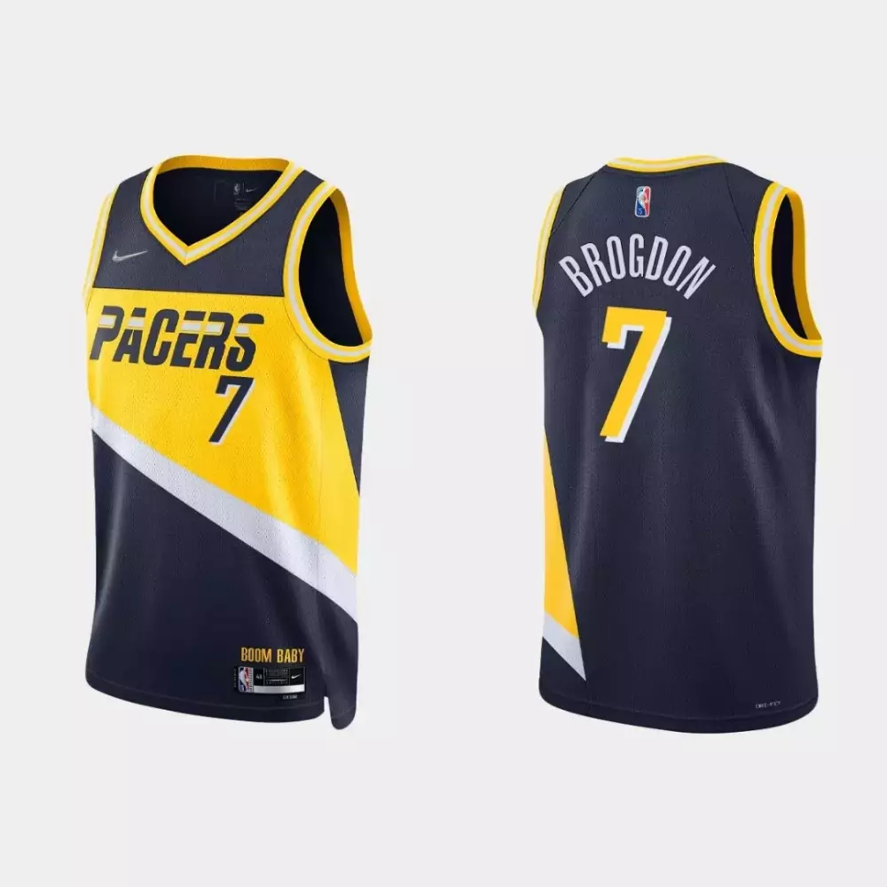 Personalized Pacers malcolm brogdon 7 nba basketball city edition navy jersey gift for pacers fans