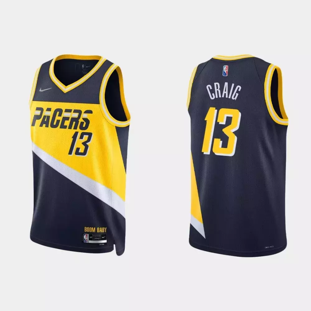 Custom Pacers torrey craig 13 nba basketball city edition navy jersey gift for pacers fans