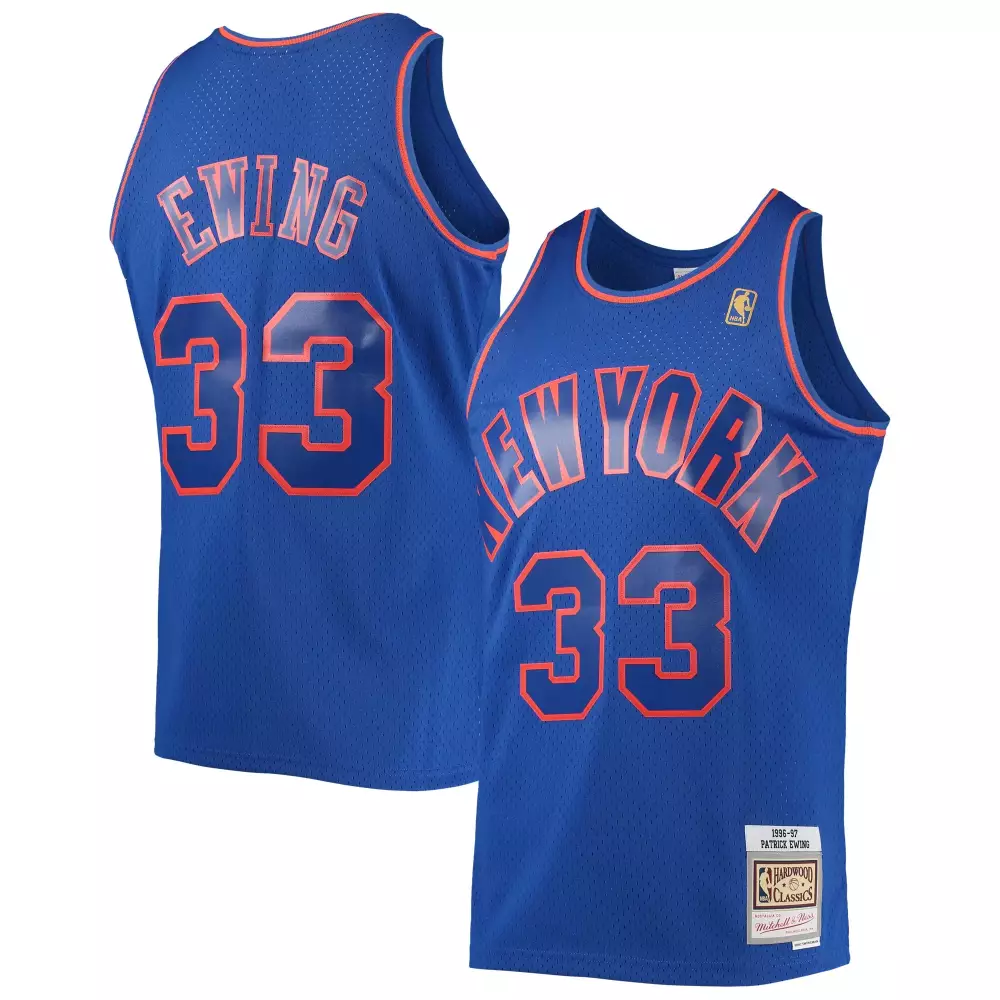 Customizable Patrick ewing new york knicks mitchell amp ness 1996 97 hardwood classics swingman jersey blue