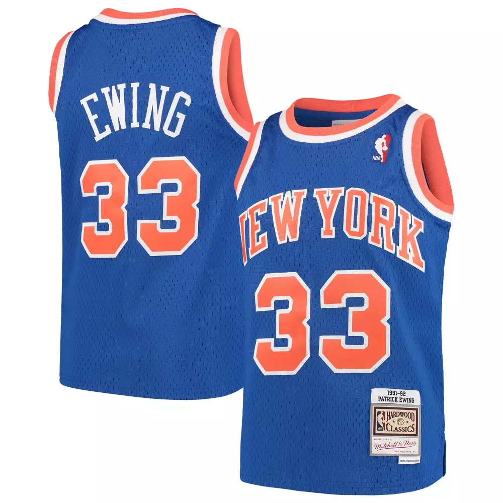 Customizable Patrick ewing new york knicks mitchell amp ness youth hardwood classics swingman throwback jersey blue