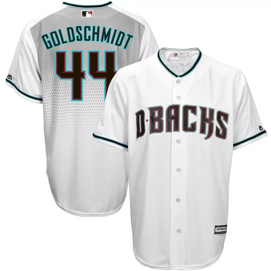Custom Paul goldschmidt arizona diamondbacks majestic home cool base player jersey whiteteal