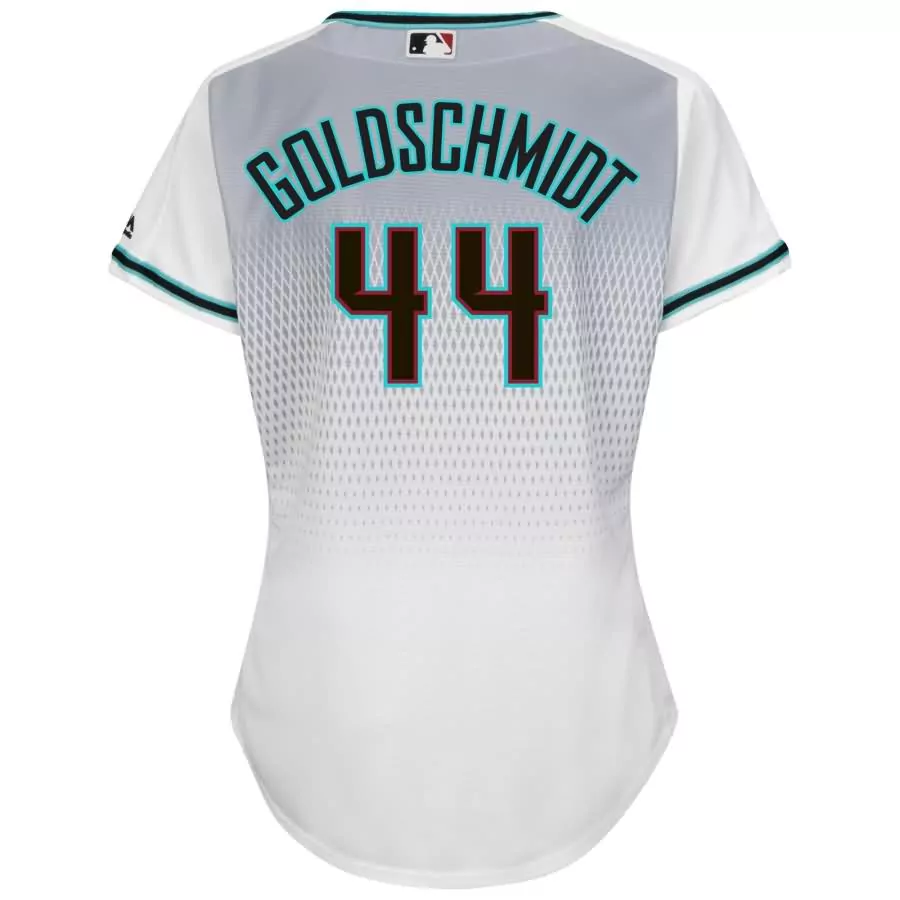 Personalized Paul goldschmidt arizona diamondbacks majestic womens cool base player jersey whiteteal