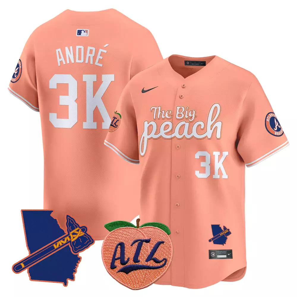 Custom Peach ronald acuna jr atlanta braves the big peach vapor premier limited jersey all stitched